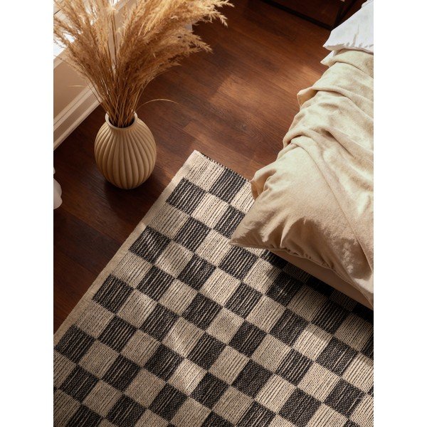 Fekete-krémszínű kétoldalas-kézi szövésű jutakeverék szőnyeg 120x170 cm Rex – Hanse Home-image-2