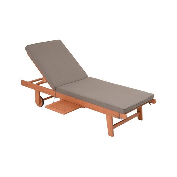 Szürke-natúr színű tömörfa kerti napozóágy San Diego – Garden Pleasure-image-2