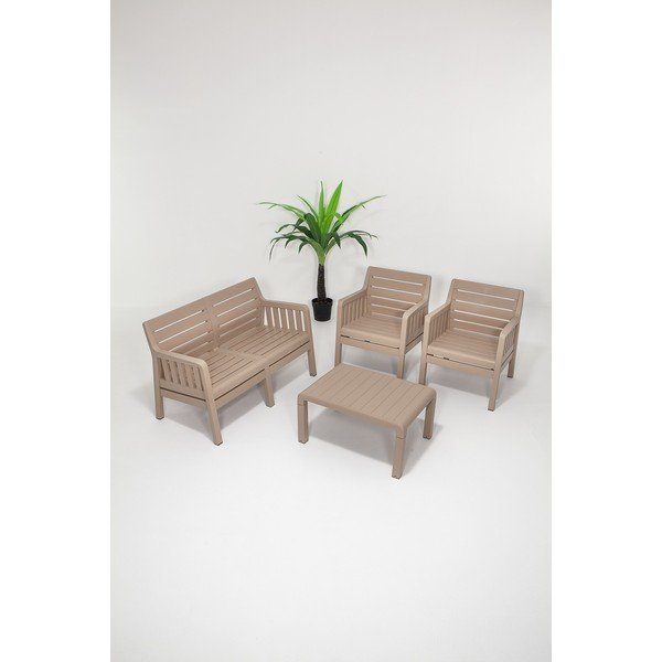 Bézs négyszemélyes kerti lounge szett Lara – Floriane Garden-image-1