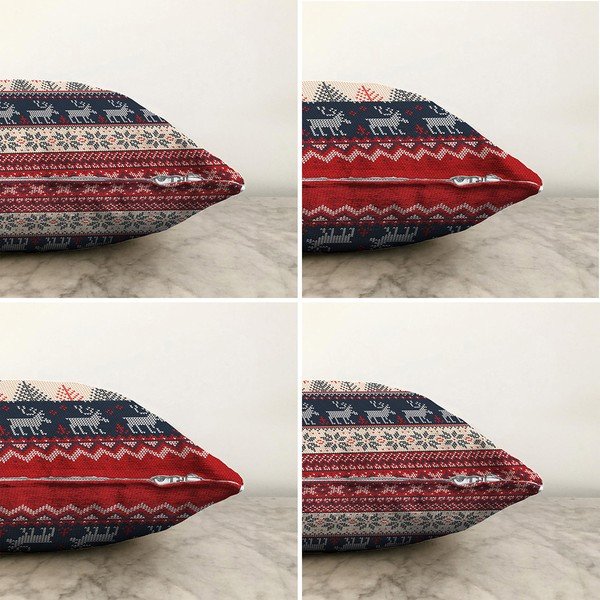 Blue Nordic 4 db-os karácsonyi zsenília párnahuzat szett, 55 x 55 cm - Minimalist Cushion Covers-image-1