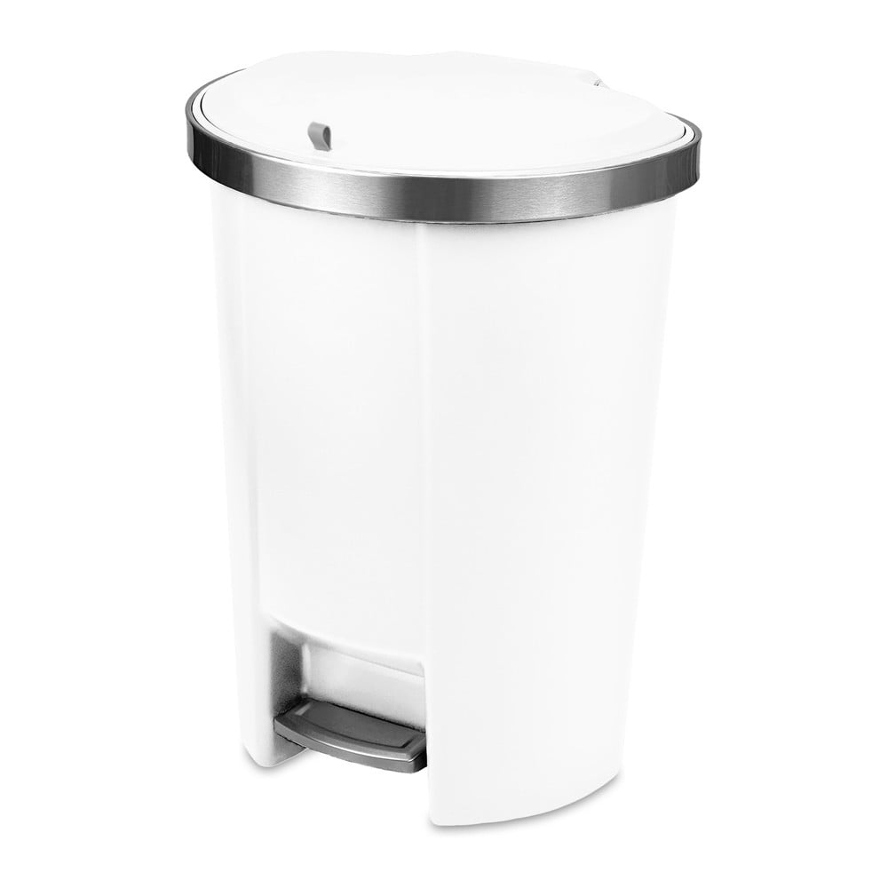 Fehér műanyag pedálos szemetes 50 l Mode  Addis