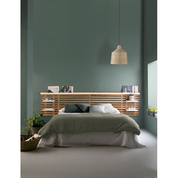 Fehér-natúr színű borovi fenyő ágytámla 240x62 cm Nidra – Marckeric-image-1