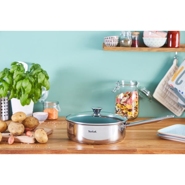 Rozsdamentes acél serpenyő fedővel ø 24 cm Cook Eat – Tefal-image-1