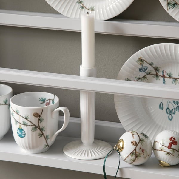 Hammershoi fehér agyagkerámia gyertyatartó, magasság 12 cm - Kähler Design-image-2