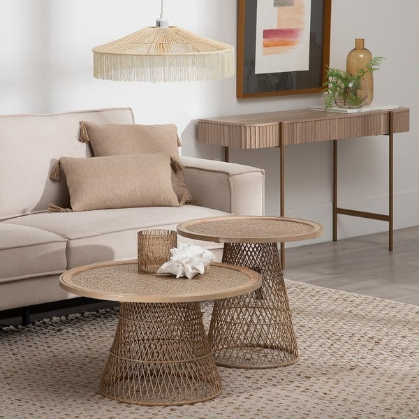 Rattan kerek tárolóasztal ø 55 cm – Ixia-image-1