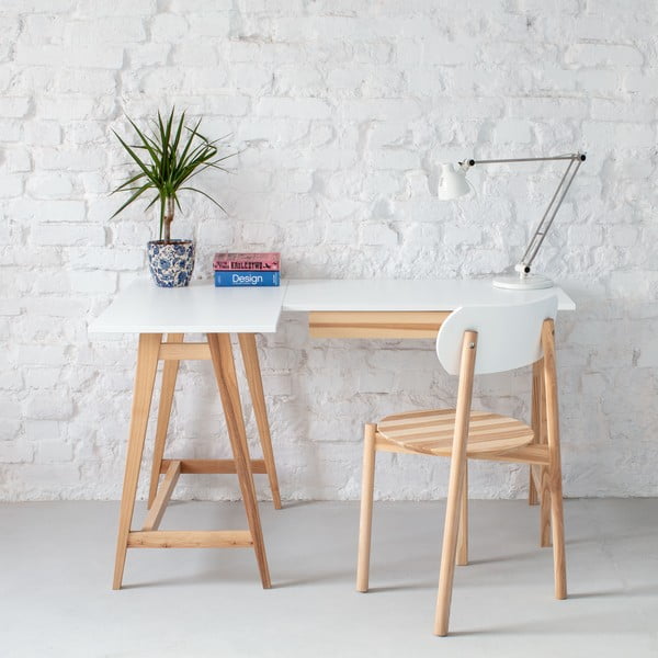 Íróasztal fehér asztallappal 85x115 cm Luka – Ragaba-image-1