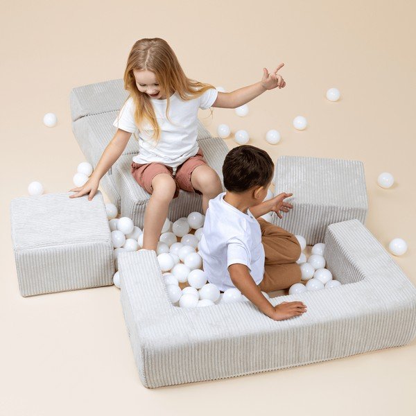 Türkiz kordbársony habszivacs játszótér 6 db-os magasság 40 cm 100x35 cm Montessori – Meowbaby-image-1