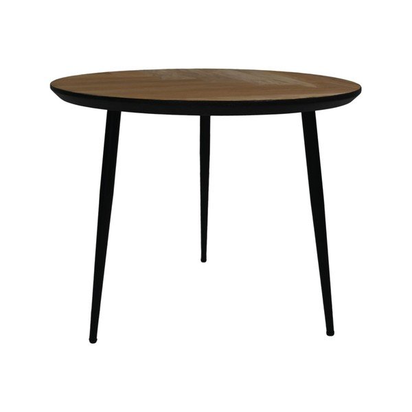 Fekete kerek tölgyfa dohányzóasztal ø 60 cm Fishbone - HSM collection-image-2