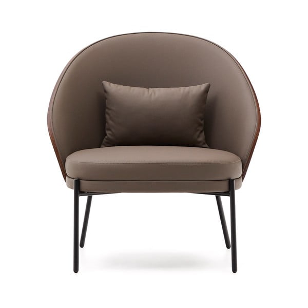 Barna bőrutánzat fotel Eamy – Kave Home