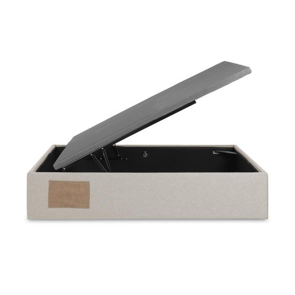 Bézs kárpitozott ágyneműtartós egyszemélyes ágy 90x190 cm Matters – Kave Home-image-2