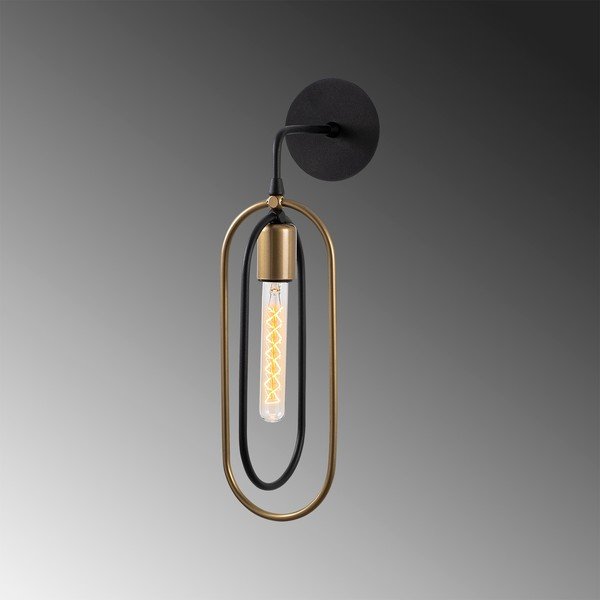 Fekete-aranyszínű fali lámpa Cerco – Opviq lights-image-3