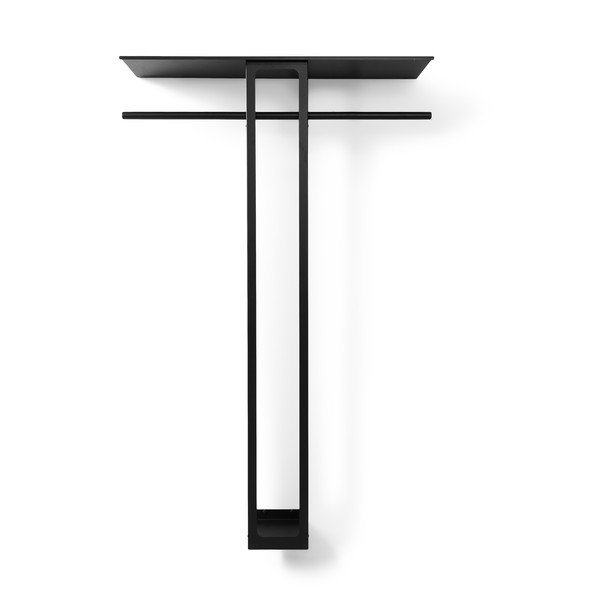 Fekete acél fali fogas polccal 100 cm Luno Large – Spinder Design-image-2