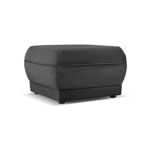 Sötétszürke bársony puff Lando – Micadoni Home-image-2