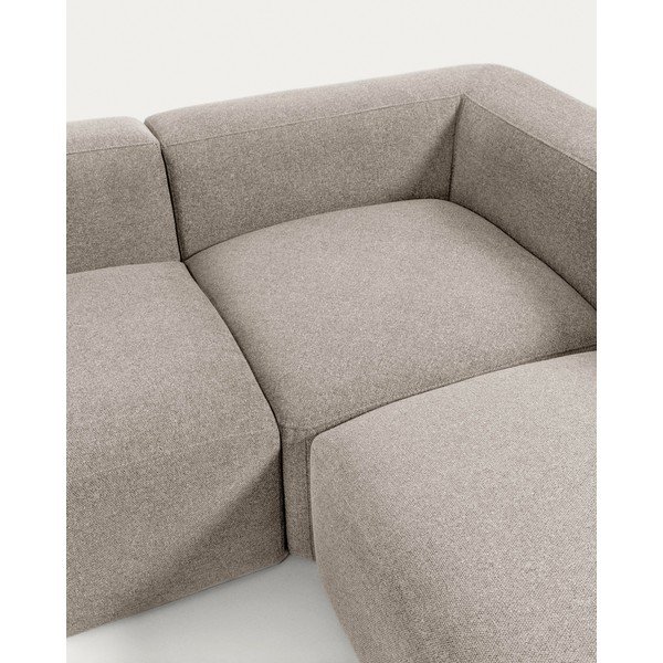 Bézs zsenília sarokkanapé Blok – Kave Home-image-3