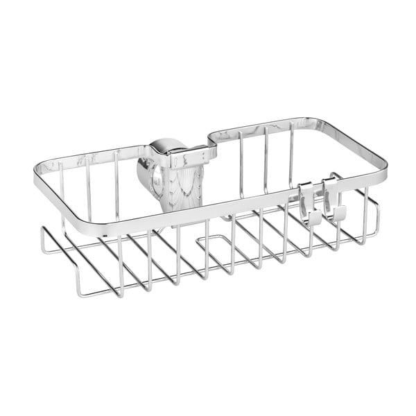 Ezüstszínű öntapadós rozsdamentes acél fürdőszobai polc Floresta – Wenko-image-3