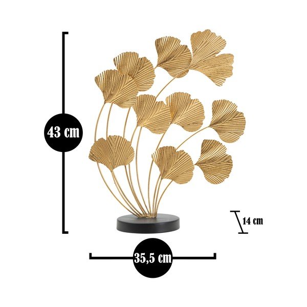 Wind Leaf fém szobor aranyszínű dekorral - Mauro Ferretti-image-2