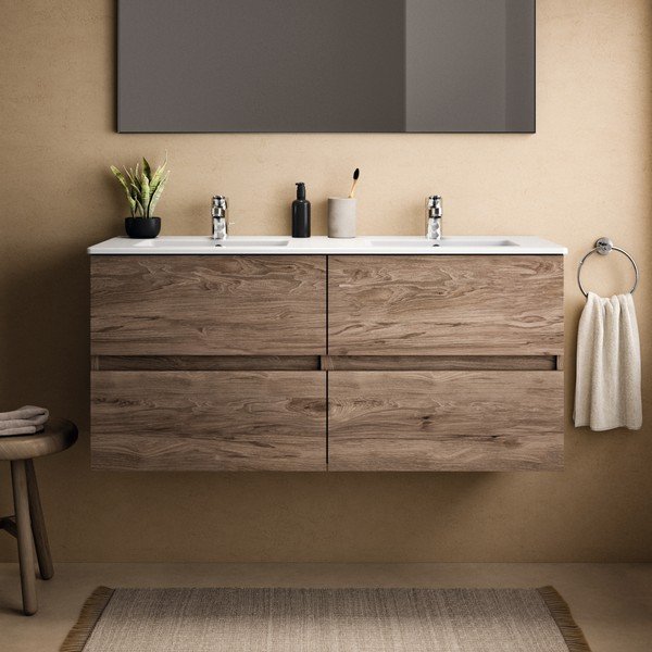 Natúr színű fali mosdó alatti szekrény diófa dekorral 120x55 cm Eurovit+ – Ideal Standard-image-1