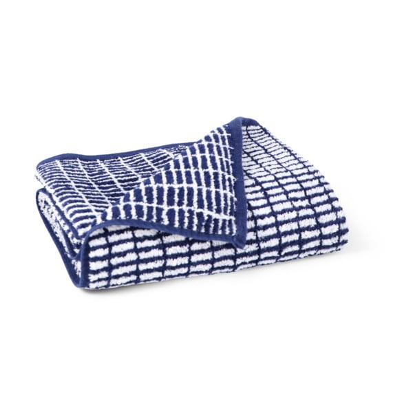 Fehér-kék frottír bambuszkeverék törölköző 50x100 cm Nuance – JUNA