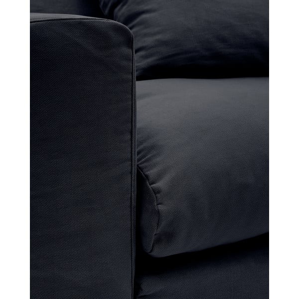 Antracitszürke len kanapé 340 cm Nora – Kave Home-image-4