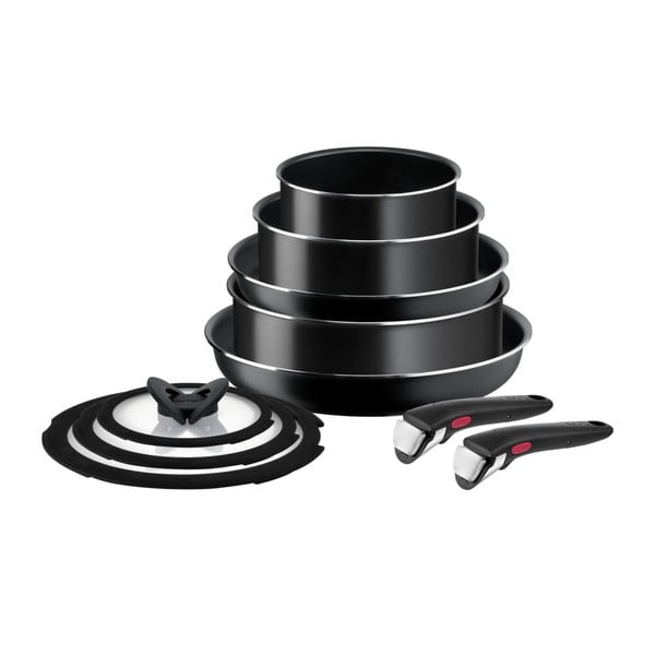 Alumínium edény készlet 10 db-os INGENIO EASY COOK & CLEAN BLAC L1549042 – Tefal