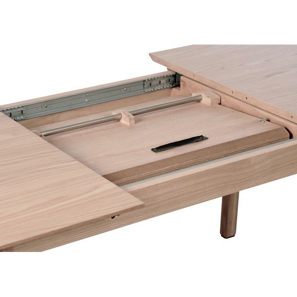 Bővíthető étkezőasztal hosszabbító asztallappal tölgyfa dekorral 95x190 cm Bari – Unique Furniture-image-2