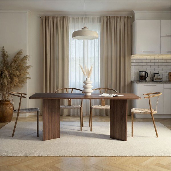 Étkezőasztal diófa dekorral 90x180 cm Linza – Kalune Design-image-2