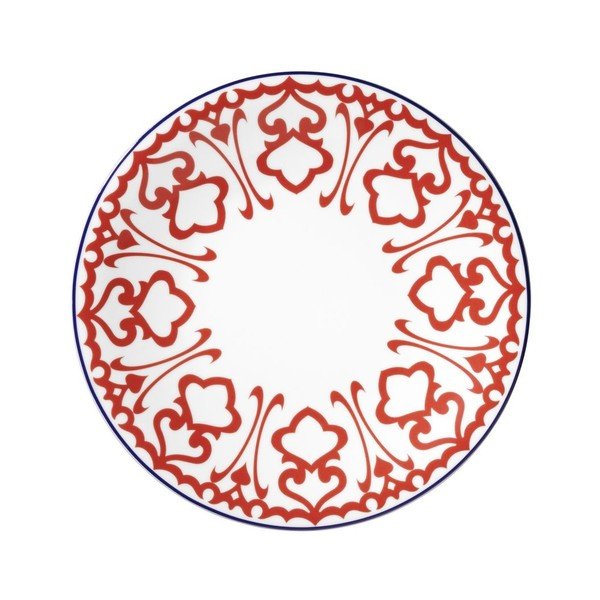 Porselen Desen 24 részes fehér porcelán étkészlet piros mintával - Kütahya-image-4
