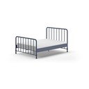 Kék fém franciaágy ágyráccsal 140x200 cm BRONXX – Vipack