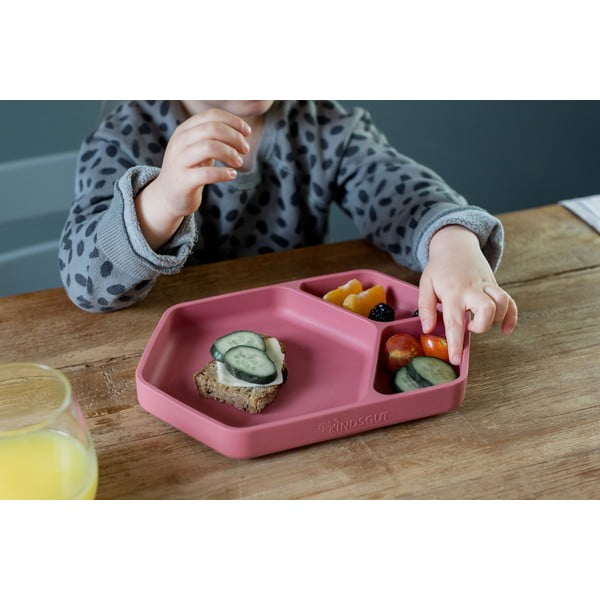 Piros szilikon gyerek tányér 16x25 cm – Kindsgut-image-4