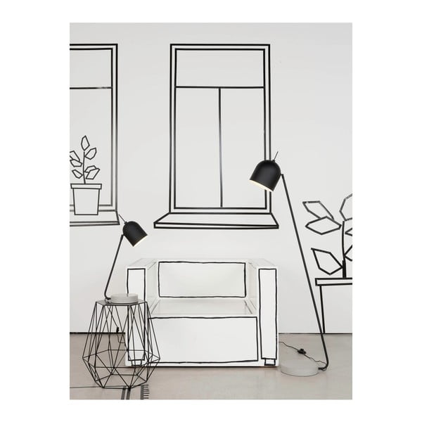 Fekete-szürke állólámpa fém búrával (magasság 147 cm) Madrid – it's about RoMi-image-3