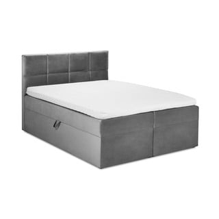 Mimicry szürke bársony kétszemélyes ágy, 200 x 200 cm - Mazzini Beds