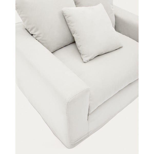 Fehér fotel huzat 140 cm Nora – Kave Home-image-3