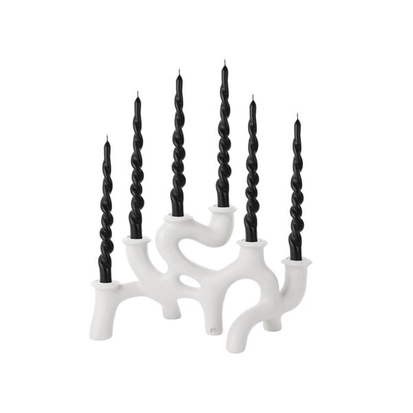 Fehér polirezin gyertyatartó Swirls - PT LIVING-image-2