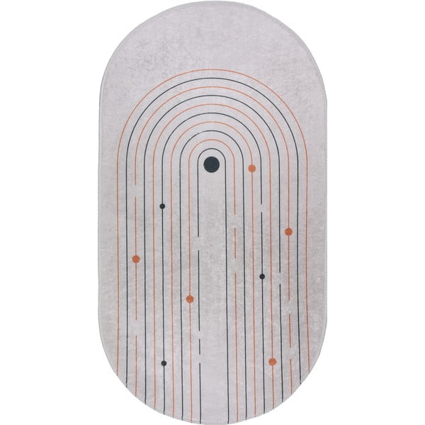 Krémszínű mosható szőnyeg 60x100 cm Oval – Vitaus
