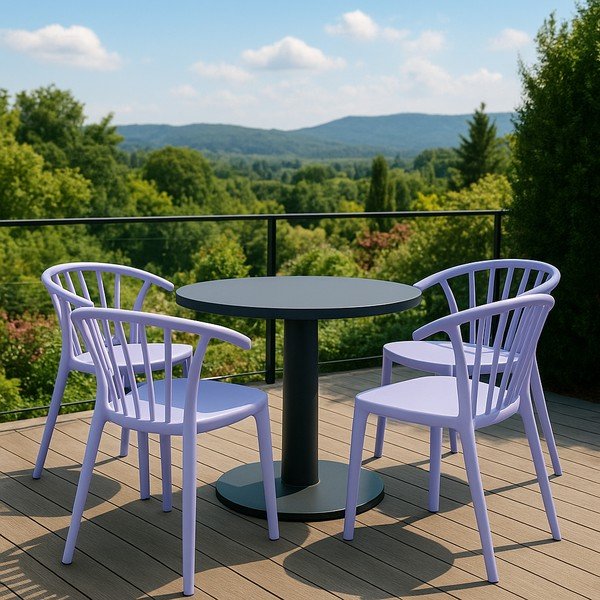 Levendula színű műanyag kerti szék Capri – Bonami Essentials-image-1