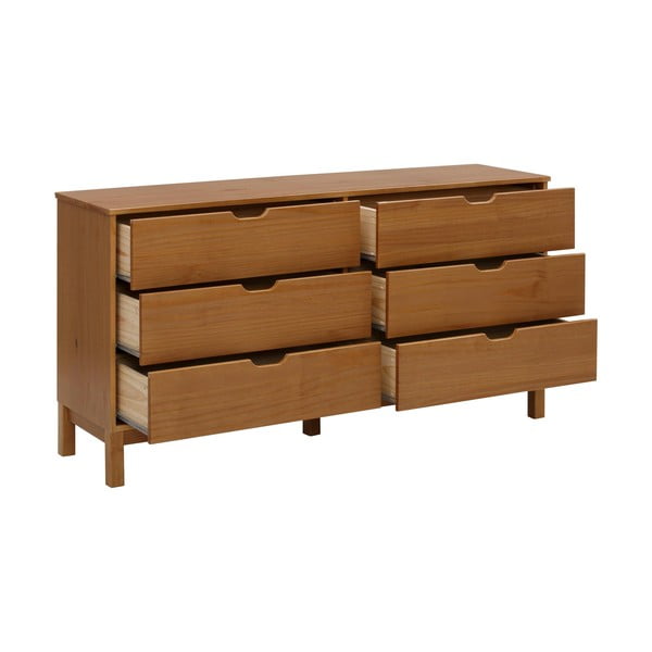 Natúr színű borovi fenyő alacsony komód 150x75 cm Post – Støraa-image-2