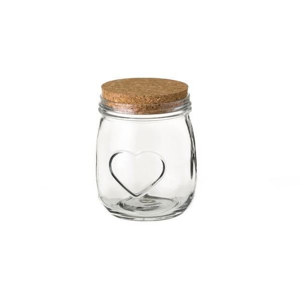 Heart üveg tárolóedény, parafa fedéllel, ⌀ 11,1 cm - Unimasa