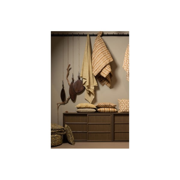 Barna-bézs pamut ágytakaró franciaágyra 220x265 cm Banding – BePureHome-image-1