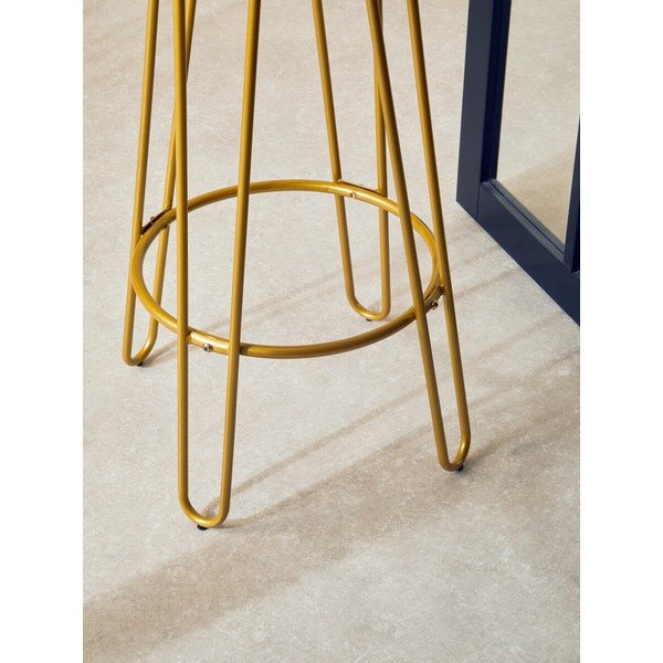 Aranyszínű-natúr színű szilfa bárszék (ülésmagasság 75 cm) District – Premier Housewares-image-3