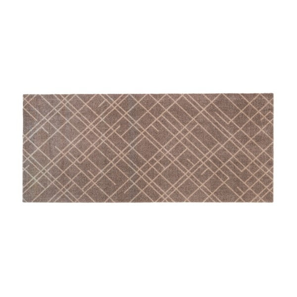 Lines barna-bézs lábtörlő, 67 x 150 cm - tica copenhagen