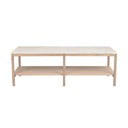 Fehér-natúr színű dohányzóasztal kő asztallappal 140x60 cm Orwel - Rowico