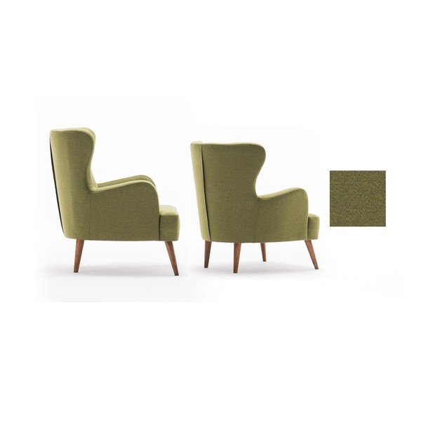 Jane olívazöld füles fotel - Balcab Home-image-2