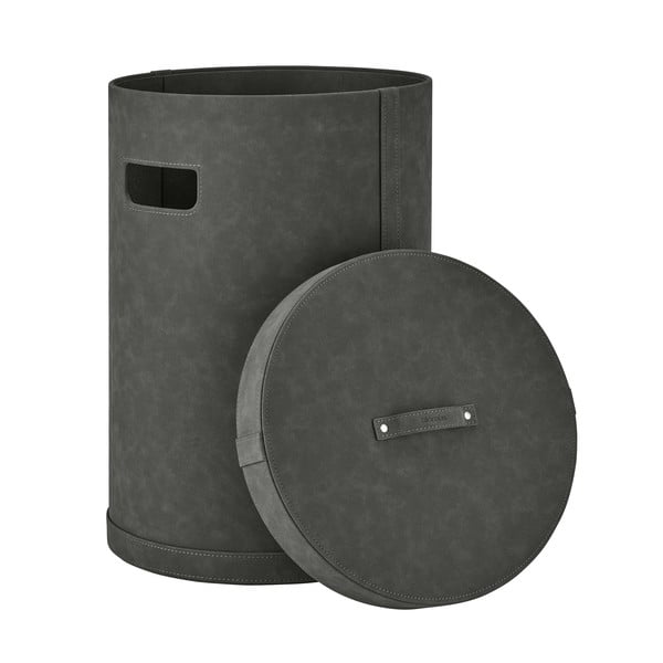 Sötétszürke műbőr szennyeskosár Sahla M – Blomus-image-2