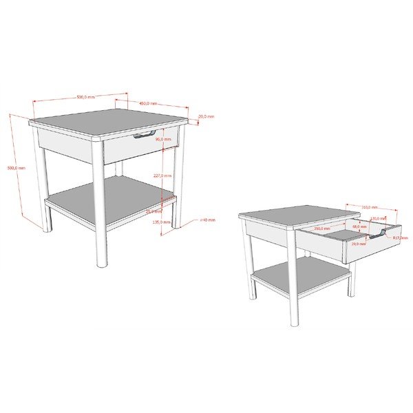 Natúr színű tölgyfa éjjeliszekrény Olive – Vipack-image-2