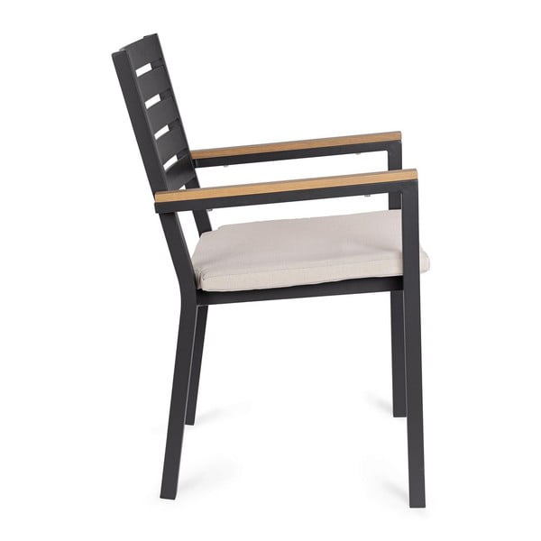 Antracitszürke fém kerti szék szett 4 db-os Henna   – Bizzotto-image-3