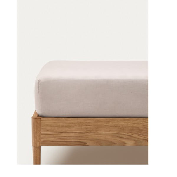 Szürkésbarna gumis pamut lepedő 180x200 cm Simmel – Kave Home-image-4