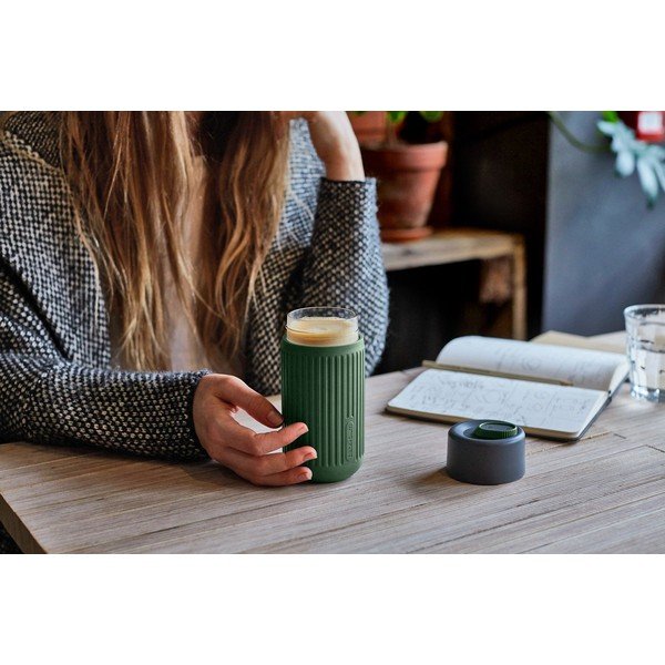 Zöld üveg utazóbögre 340 ml – Black + Blum-image-4