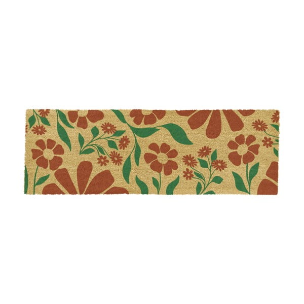 Kókuszrost lábtörlő 40x120 cm Red & Green Floral – Artsy Doormats