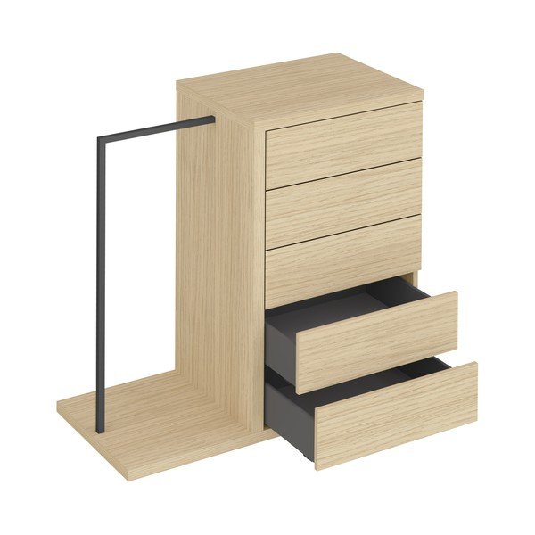 Alacsony ruhásszekrény tölgyfa dekorral 105x113 cm Hugo - TemaHome-image-3