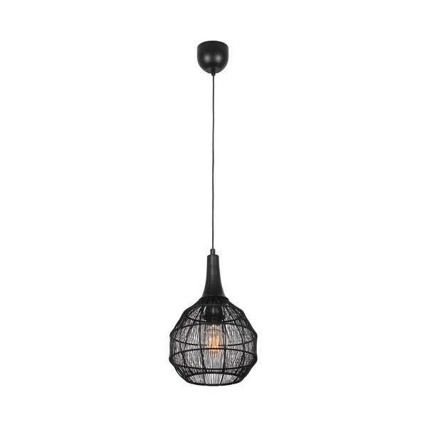 Matt fekete függőlámpa fém búrával Soraya – Trio-image-2